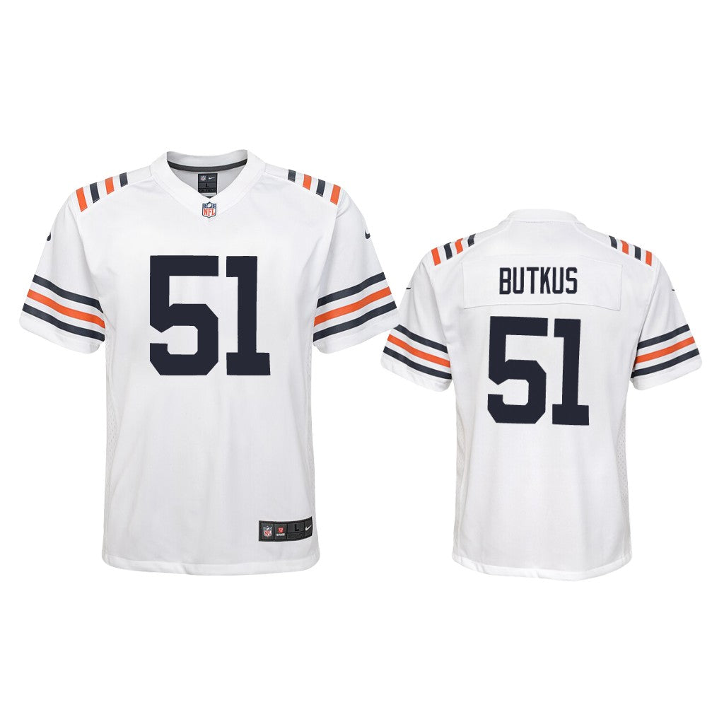 Chicago Bears #51 Dick Butkus White 100th Jersey