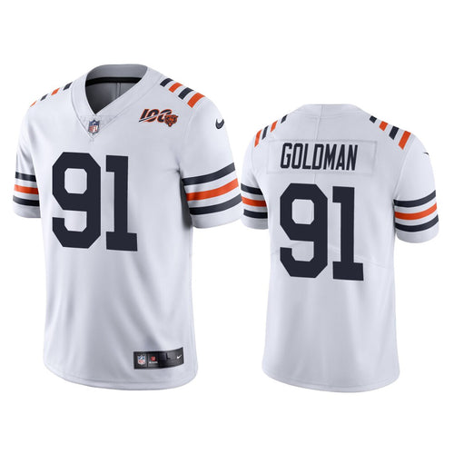 Chicago Bears #91 Eddie Goldman White 100th Jersey