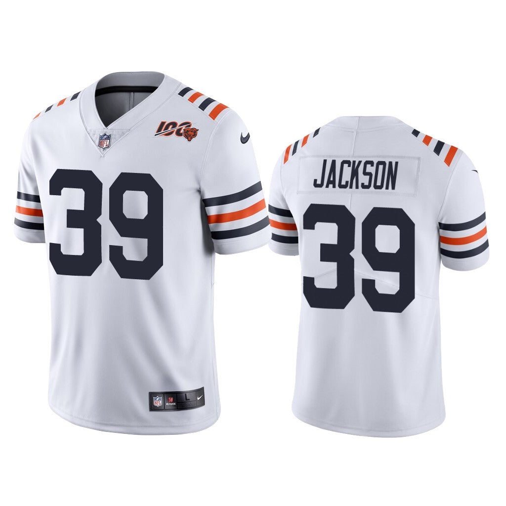 Chicago Bears #39 Eddie Jackson White 100th Jersey