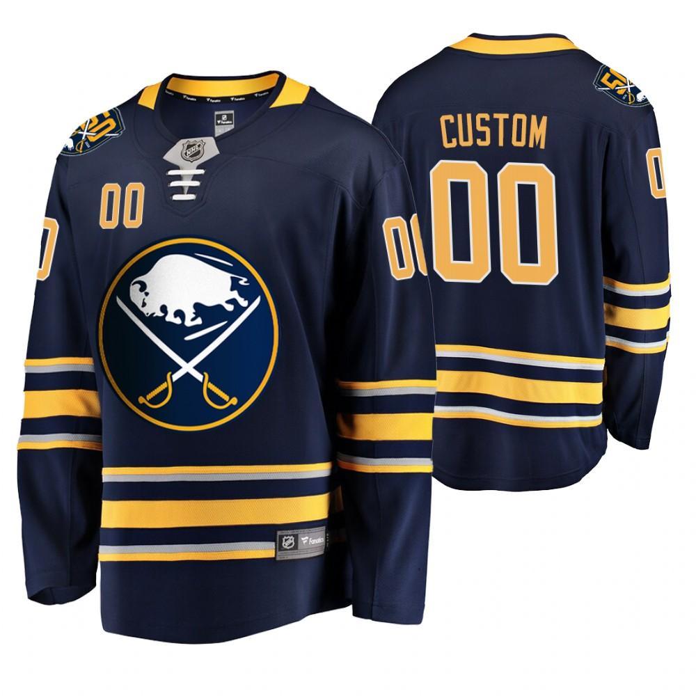 Buffalo Sabres Custom Men's Navy 50th Anniversary Breakaway Player Jersey