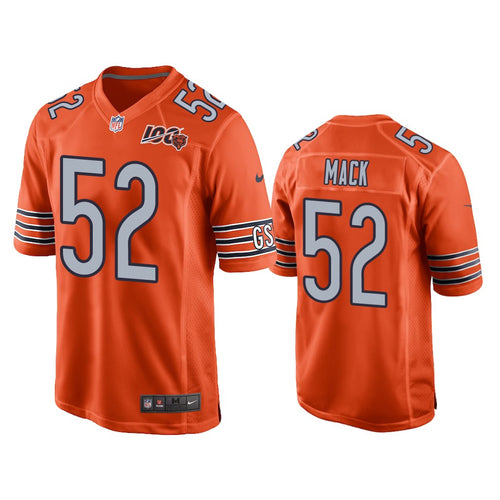 Chicago Bears #52 Khalil Mack Orange 100th Jersey