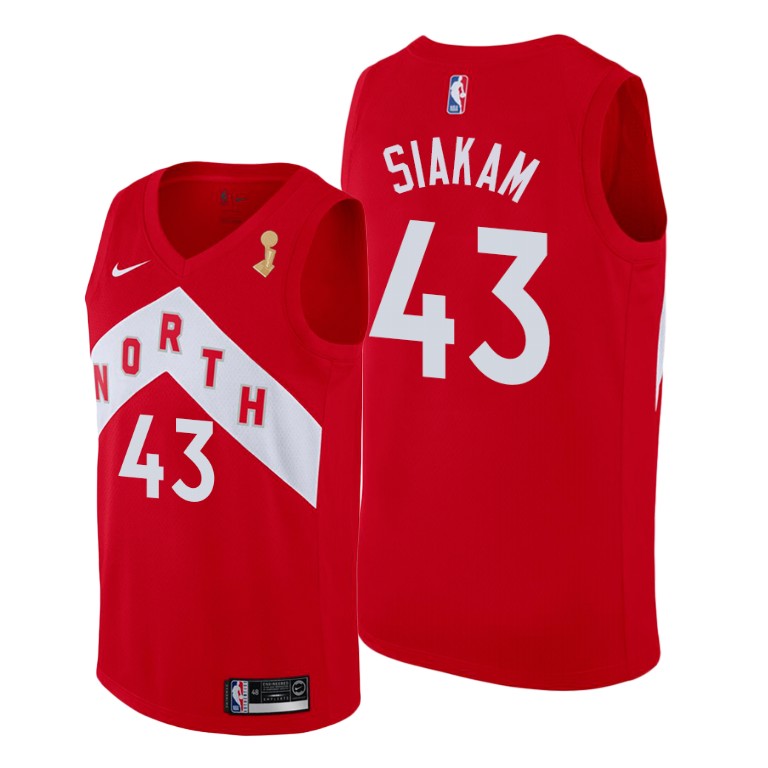 Toronto Raptors #43 Pascal Siakam 2019 NBA Finals Champions Red Earned Jersey