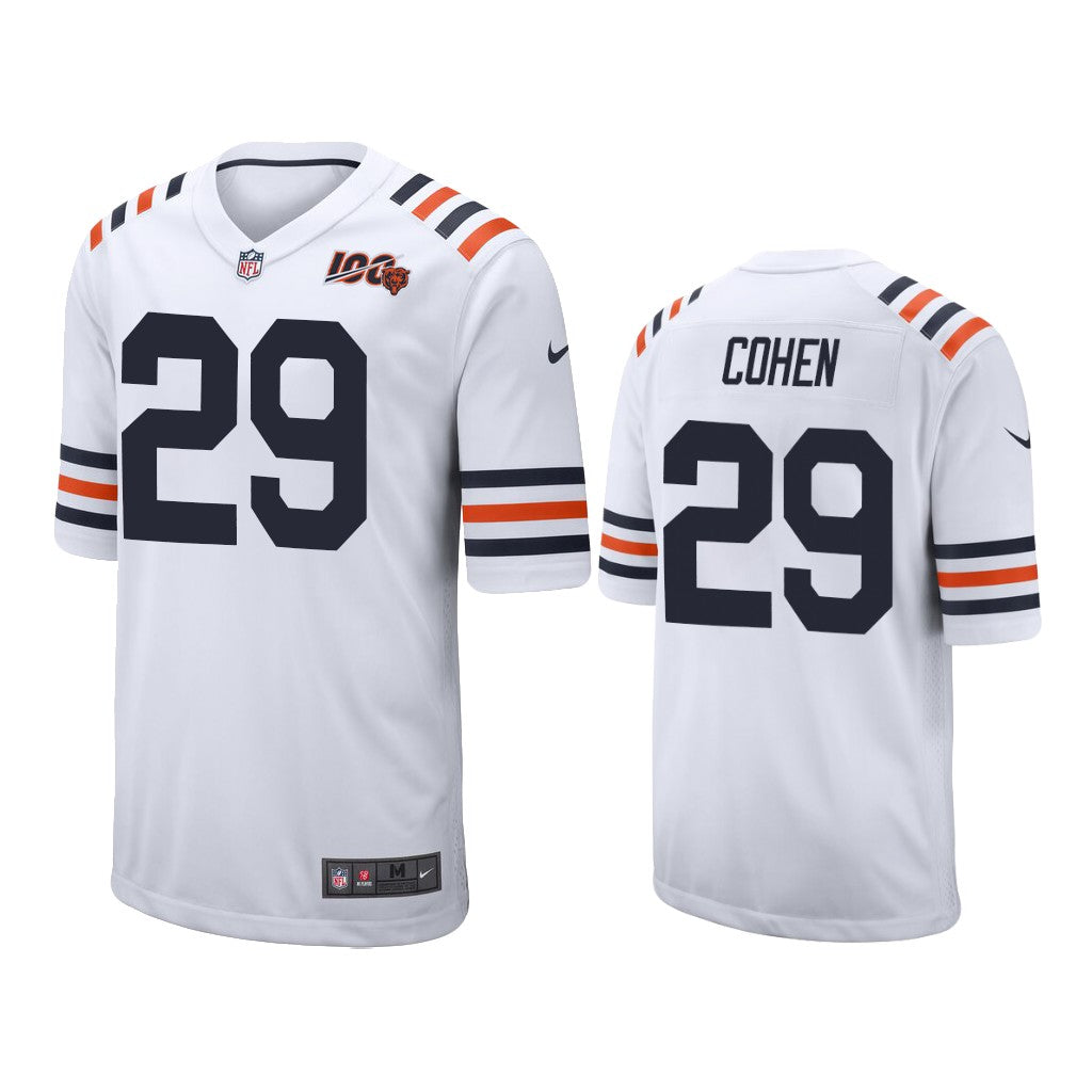 Chicago Bears #29 Tarik Cohen White 100th Jersey