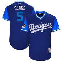 Load image into Gallery viewer, Men's Los Angeles Dodgers Corey Seager "Seags" Majestic Royal/Light Blue 2018 Players' Weekend Authentic Jersey