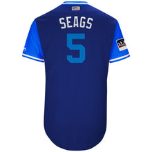 Load image into Gallery viewer, Men's Los Angeles Dodgers Corey Seager "Seags" Majestic Royal/Light Blue 2018 Players' Weekend Authentic Jersey