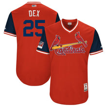 Load image into Gallery viewer, Men's St. Louis Cardinals Dexter Fowler "Dex" Majestic Red/Navy 2018 Players' Weekend Authentic Jersey
