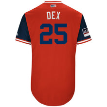 Load image into Gallery viewer, Men's St. Louis Cardinals Dexter Fowler "Dex" Majestic Red/Navy 2018 Players' Weekend Authentic Jersey