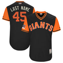 Load image into Gallery viewer, Men's San Francisco Giants Derek Holland "Last Name" Majestic Black/Orange 2018 Players' Weekend Authentic Jersey