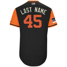Load image into Gallery viewer, Men's San Francisco Giants Derek Holland "Last Name" Majestic Black/Orange 2018 Players' Weekend Authentic Jersey