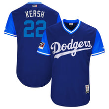 Load image into Gallery viewer, Men's Los Angeles Dodgers Clayton Kershaw "Kersh" Majestic Royal/Light Blue 2018 Players' Weekend Authentic Jersey