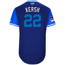 Load image into Gallery viewer, Men's Los Angeles Dodgers Clayton Kershaw "Kersh" Majestic Royal/Light Blue 2018 Players' Weekend Authentic Jersey