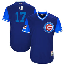 Load image into Gallery viewer, Men's Chicago Cubs Kris Bryant "KB" Majestic Royal/Light Blue 2018 Players' Weekend Authentic Jersey