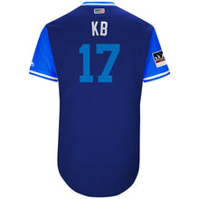 Load image into Gallery viewer, Men's Chicago Cubs Kris Bryant "KB" Majestic Royal/Light Blue 2018 Players' Weekend Authentic Jersey