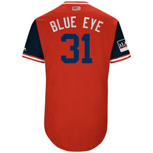 Load image into Gallery viewer, Men's Washington Nationals Max Scherzer "Blue Eye" Majestic Red/Navy 2018 Players' Weekend Authentic Jersey