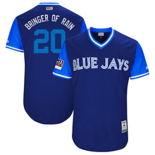 Load image into Gallery viewer, Men's Toronto Blue Jays Josh Donaldson "Bringer of Rain" Majestic Light Blue/Royal 2018 Players' Weekend Authentic Jersey