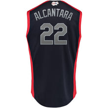 Load image into Gallery viewer, Men's National League Sandy Alcantara Majestic Navy/Red 2019 MLB All-Star Game Workout Player Jersey