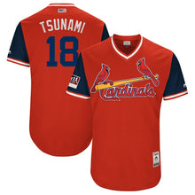 Load image into Gallery viewer, Men's St. Louis Cardinals Carlos Martinez "Tsunami" Majestic Red/Navy 2018 Players' Weekend Authentic Jersey