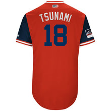 Load image into Gallery viewer, Men's St. Louis Cardinals Carlos Martinez "Tsunami" Majestic Red/Navy 2018 Players' Weekend Authentic Jersey