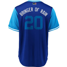 Load image into Gallery viewer, Men's Toronto Blue Jays Josh Donaldson "Bringer of Rain" Majestic Royal/Light Blue 2018 Players' Weekend Cool Base Jersey