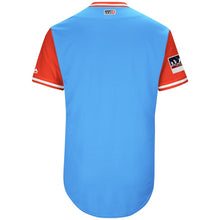 Load image into Gallery viewer, Men's Texas Rangers Majestic Light Blue/Red 2018 Players' Weekend Authentic Team Jersey