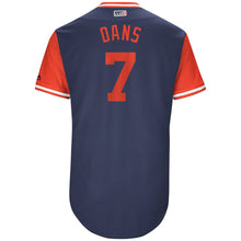 Load image into Gallery viewer, Men's Atlanta Braves Dansby Swanson "Dans" Majestic Navy/Red 2018 Players' Weekend Authentic Jersey