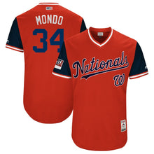 Load image into Gallery viewer, Men's Washington Nationals Bryce Harper "Mondo" Majestic Red/Navy 2018 Players' Weekend Authentic Jersey