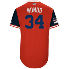 Load image into Gallery viewer, Men's Washington Nationals Bryce Harper "Mondo" Majestic Red/Navy 2018 Players' Weekend Authentic Jersey