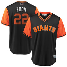 Load image into Gallery viewer, Men's San Francisco Giants Andrew McCutchen "Zoom" Majestic Black/Orange 2018 Players' Weekend Cool Base Jersey