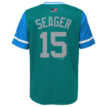 Load image into Gallery viewer, Youth Seattle Mariners Kyle Seager "Seager" Majestic Aqua/Light Blue 2018 Players' Weekend Jersey