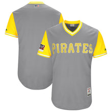 Load image into Gallery viewer, Men's Pittsburgh Pirates Majestic Gray/Yellow 2018 Players' Weekend Authentic Team Jersey