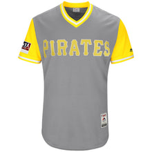 Load image into Gallery viewer, Men's Pittsburgh Pirates Majestic Gray/Yellow 2018 Players' Weekend Authentic Team Jersey