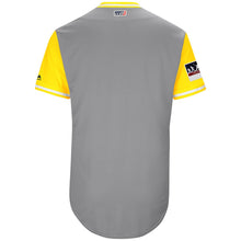 Load image into Gallery viewer, Men's Pittsburgh Pirates Majestic Gray/Yellow 2018 Players' Weekend Authentic Team Jersey