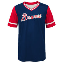 Load image into Gallery viewer, Youth Atlanta Braves Freddie Freeman "Andrew" Majestic Navy/Red 2018 Players' Weekend Jersey
