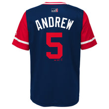 Load image into Gallery viewer, Youth Atlanta Braves Freddie Freeman "Andrew" Majestic Navy/Red 2018 Players' Weekend Jersey