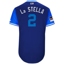 Load image into Gallery viewer, Men's Chicago Cubs Tommy La Stella "La Stella" Majestic Royal/Light Blue 2018 Players' Weekend Authentic Jersey