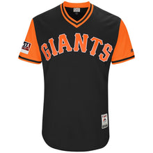 Load image into Gallery viewer, Men's San Francisco Giants Evan Longoria "Longo" Majestic Black/Orange 2018 Players' Weekend Authentic Jersey
