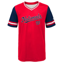 Load image into Gallery viewer, Youth Washington Nationals Bryce Harper "Mondo" Majestic Red/Navy 2018 Players' Weekend Jersey