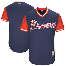 Load image into Gallery viewer, Men's Atlanta Braves Majestic Navy 2017 Players Weekend Authentic Team Jersey