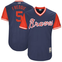Load image into Gallery viewer, Men's Atlanta Braves Freddie Freeman "Freddie" Majestic Navy 2017 Players Weekend Authentic Jersey