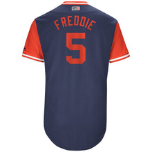 Load image into Gallery viewer, Men's Atlanta Braves Freddie Freeman "Freddie" Majestic Navy 2017 Players Weekend Authentic Jersey