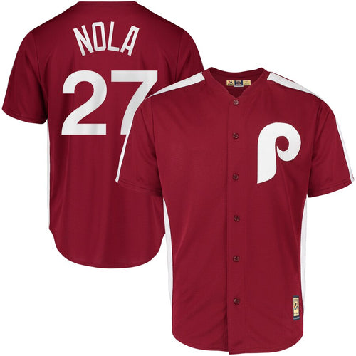 Aaron Nola Philadelphia Phillies Majestic 1979 Saturday Night Special Cool Base Cooperstown Player Jersey - Maroon