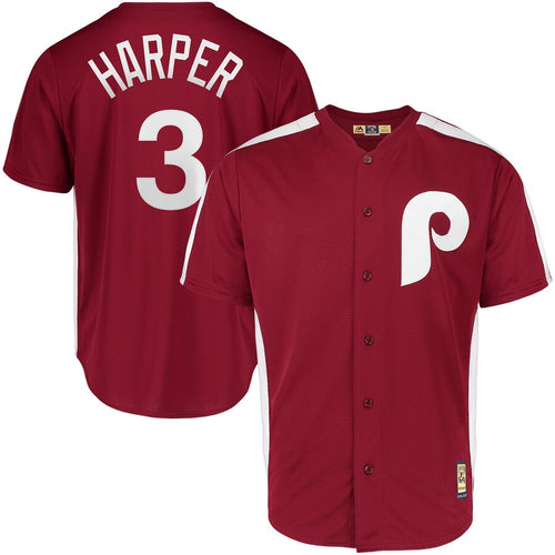 Bryce Harper Philadelphia Phillies Majestic 1979 Saturday Night Special Cool Base Cooperstown Player Jersey - Maroon