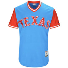 Load image into Gallery viewer, Men's Texas Rangers Majestic Light Blue 2017 Players Weekend Authentic Team Jersey