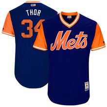 Load image into Gallery viewer, Men's New York Mets Noah Syndergaard Little League World Series Players Weekend Authentic Jersey Majestic Royal 2017 Players Weekend Authentic Jersey