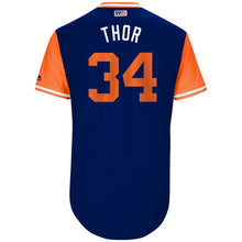 Load image into Gallery viewer, Men's New York Mets Noah Syndergaard Little League World Series Players Weekend Authentic Jersey Majestic Royal 2017 Players Weekend Authentic Jersey