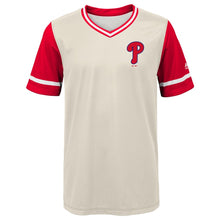 Load image into Gallery viewer, Youth Philadelphia Phillies Majestic Tan 2017 Players Weekend Team Jersey