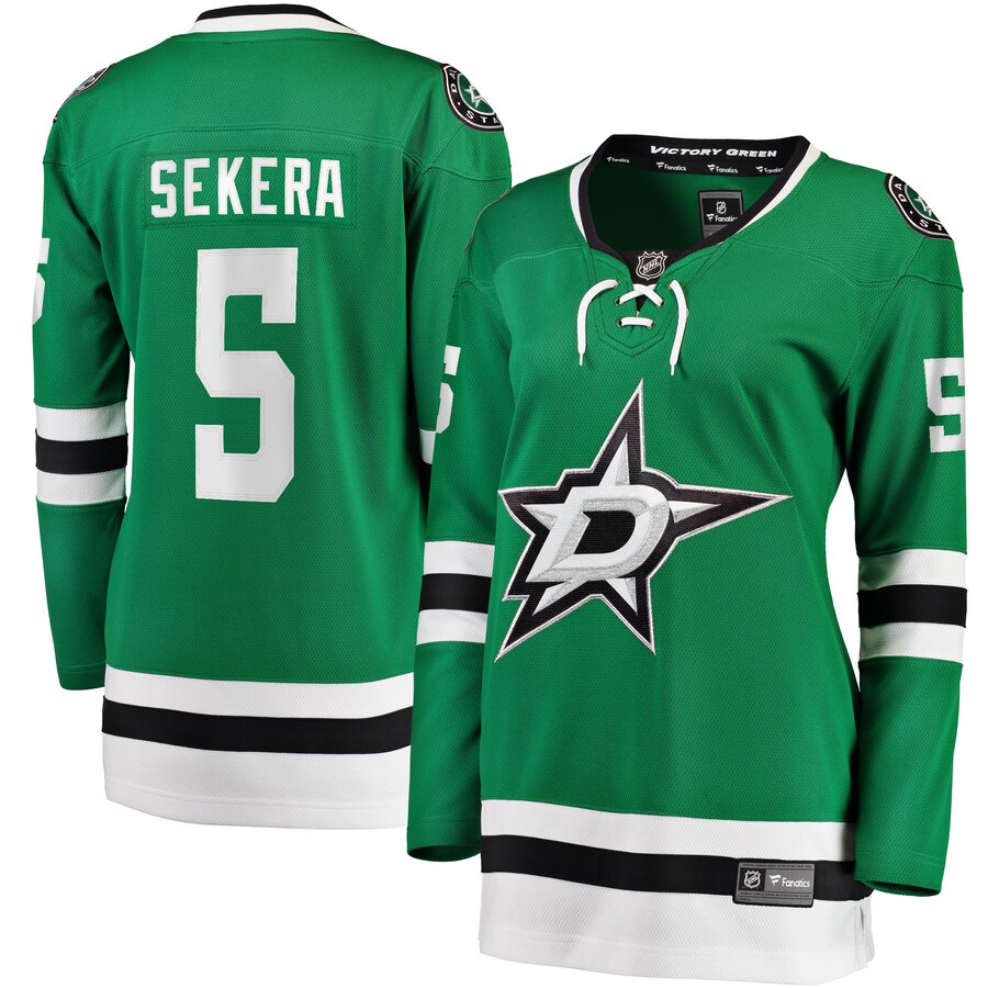 Andrej Sekera Dallas Stars Women's Breakaway Home Player Jersey - Kelly Green