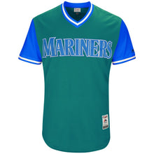 Load image into Gallery viewer, Men's Seattle Mariners Majestic Aqua 2017 Players Weekend Authentic Team Jersey