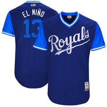 Load image into Gallery viewer, Men's Kansas City Royals Salvador Perez "El NiNo" Majestic Royal/Light Blue 2018 Players' Weekend Authentic Jersey