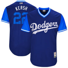 Load image into Gallery viewer, Men's Los Angeles Dodgers Clayton Kershaw "Kersh" Majestic Royal/Light Blue 2017 Little League World Series Authentic Players Weekend Classic Jersey
